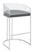 Thermosolis Acrylic Back Bar Stools Grey and Chrome (Set of 2) image