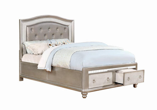 Bling Game 4-Piece Storage Bedroom Set Metallic Platinum King image