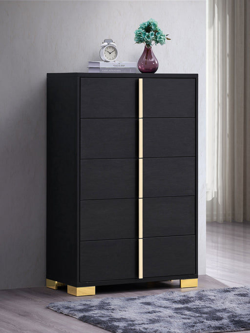 Marceline 5-drawer Chest Black image