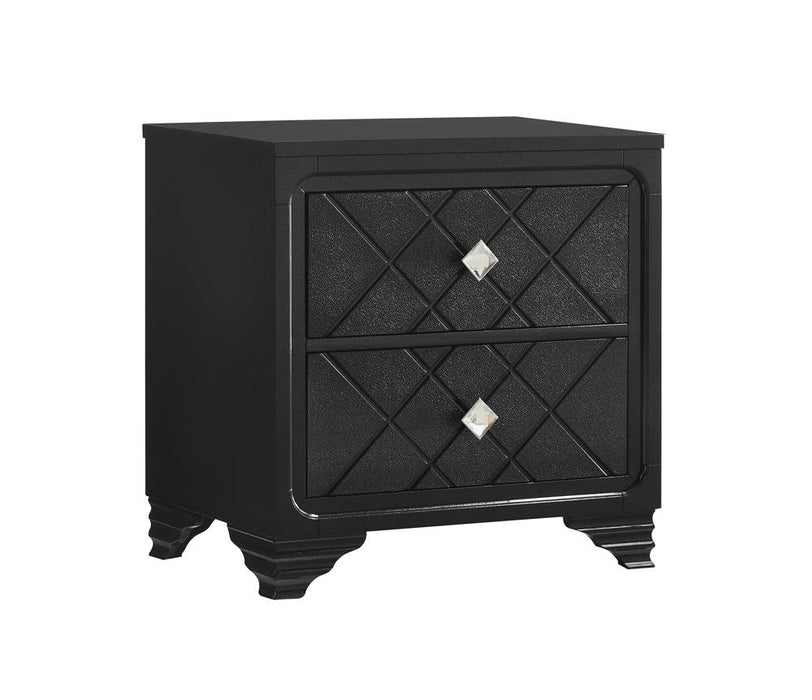 Penelope 2-drawer Nightstand Black image