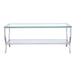 Saide Rectangular Coffee Table with Mirrored Shelf Chrome image