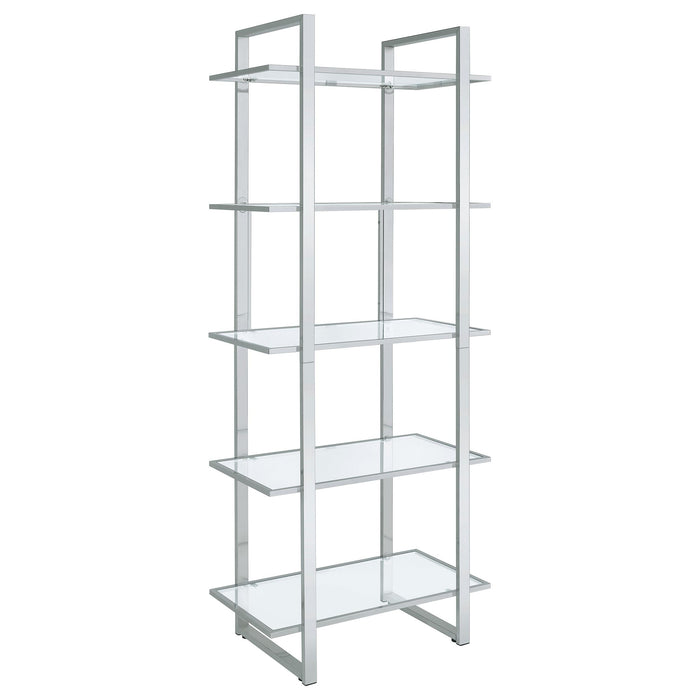 Hartford Glass Shelf Bookcase Chrome image