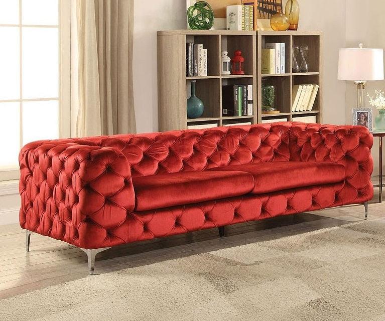 Acme Adam Sofa in Red Velvet 52795 image