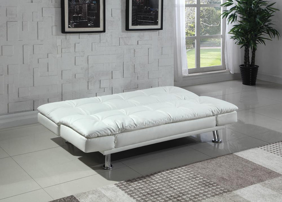 Dilleston Tufted Back Upholstered Sofa Bed White