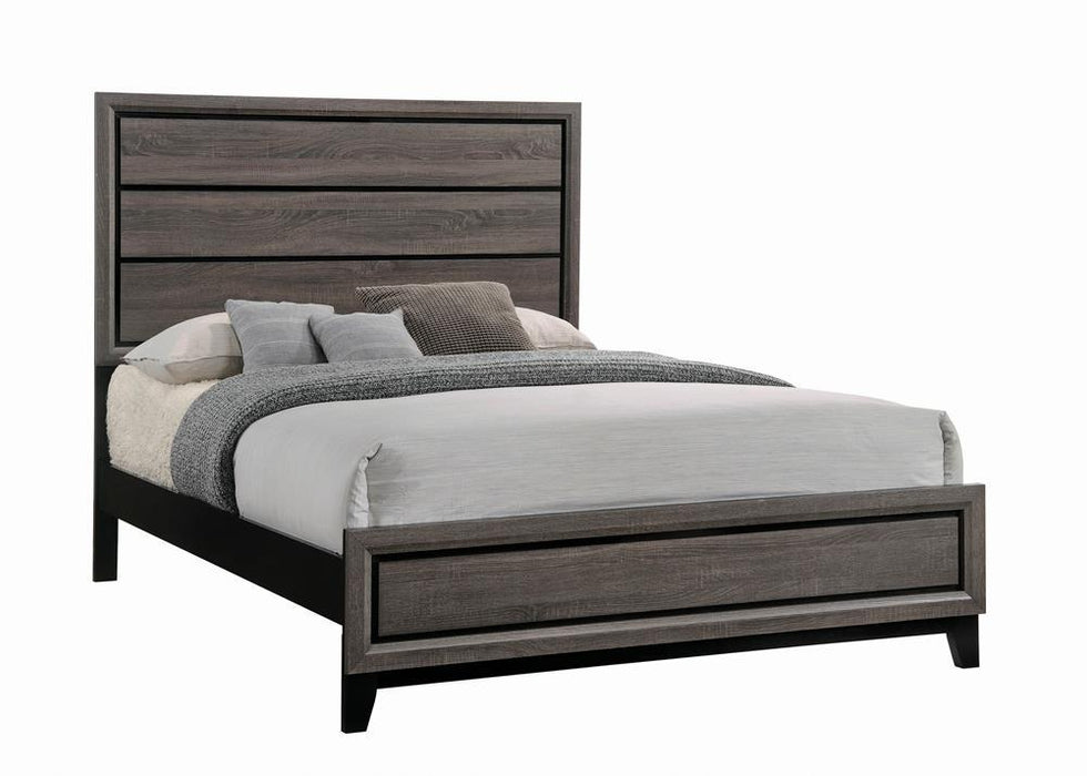 Watson Queen Bed Grey Oak and Black