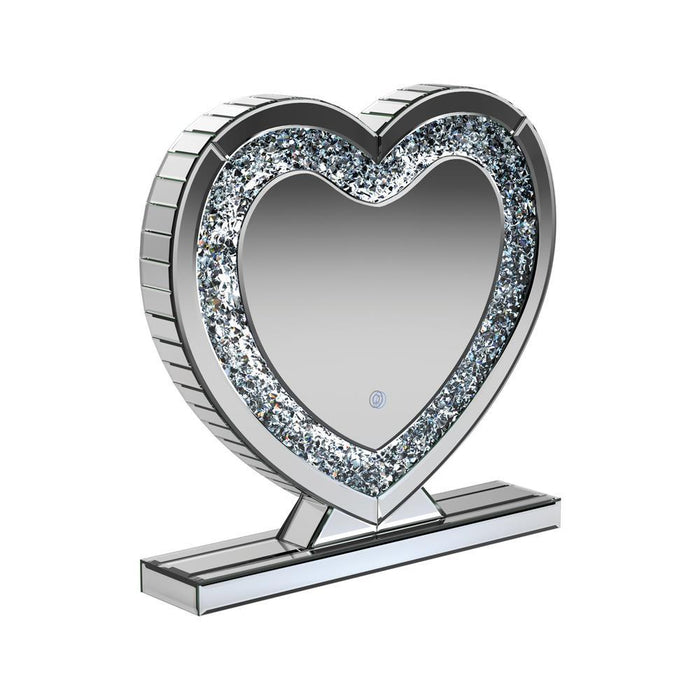 Euston Heart Shape Table Mirror Silver