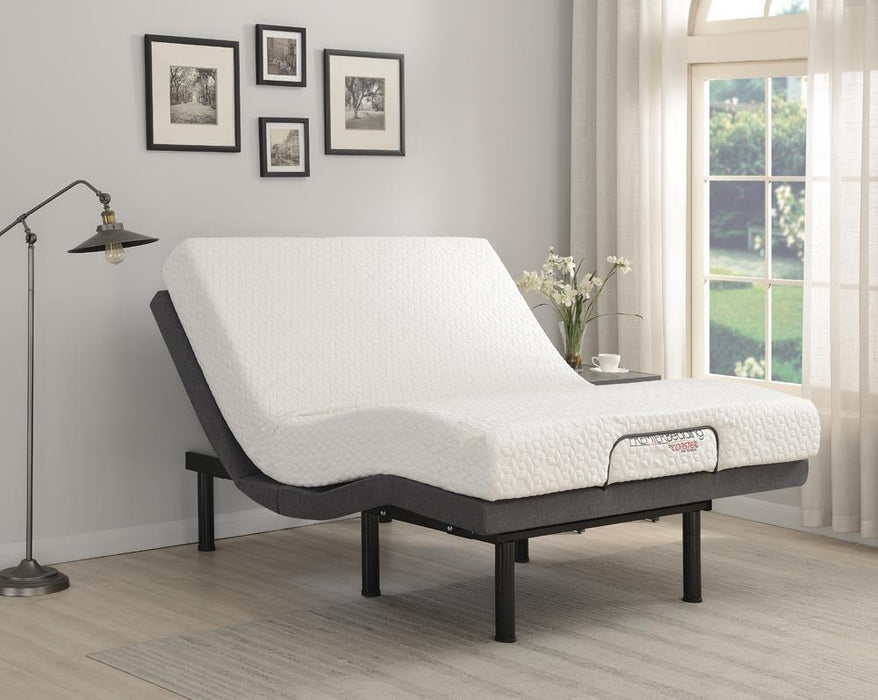 Clara Eastern King Adjustable Bed Base Grey and Black