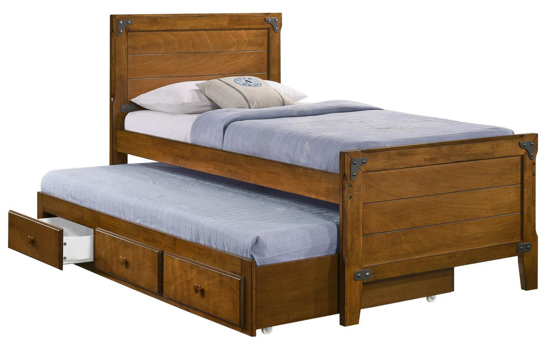 Granger Twin Captain's Bed with Trundle Rustic Honey