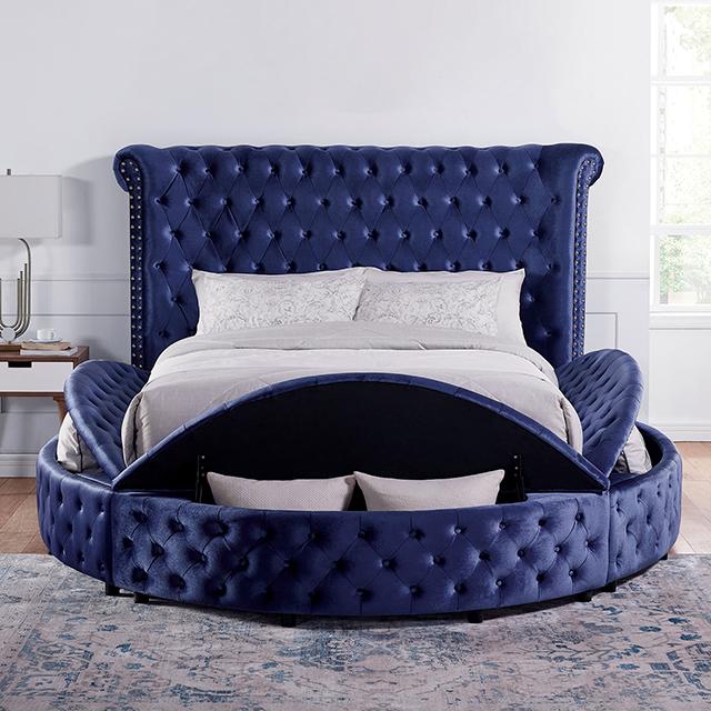 SANSOM E.King Bed, Blue