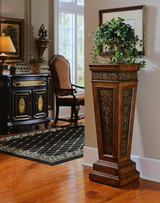 Pulaski Faux Metal Inlay Accent Pedestal