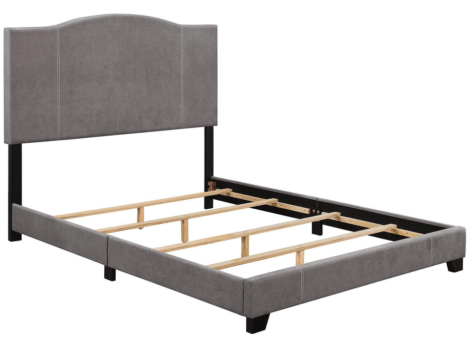 Pulaski ACH All-In-One Queen Modified Camel Back Upholstered Bed in Grey