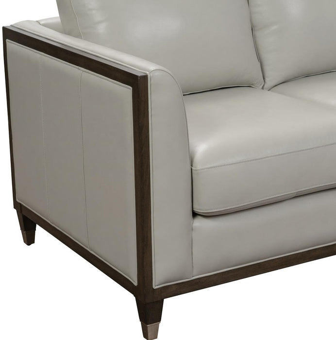 Pulaski Addison Leather Loveseat in Light Grey