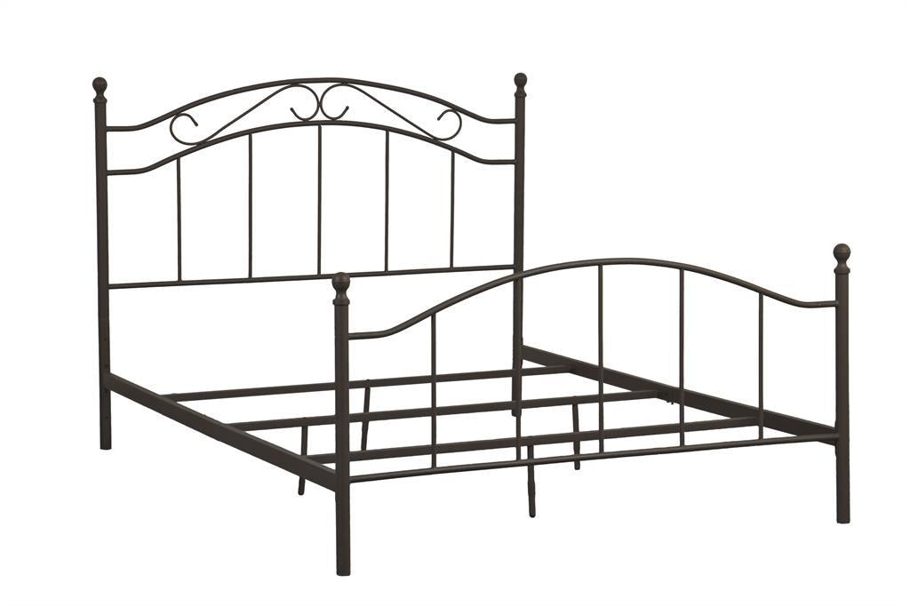 Pulaski All-in-One Brown "Scroll" Metal Queen Bed