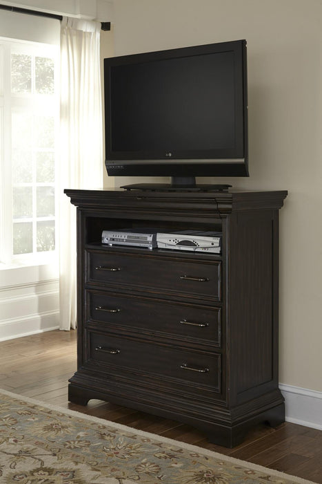 Pulaski Caldwell Media Chest in Dark Wood