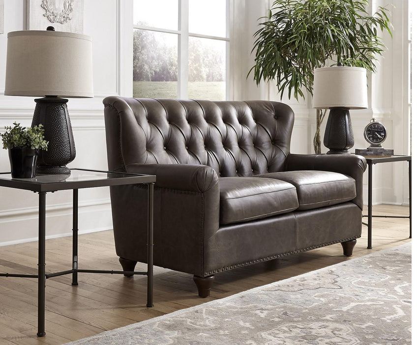 Pulaski Charlie Leather Loveseat in Heritage Brown