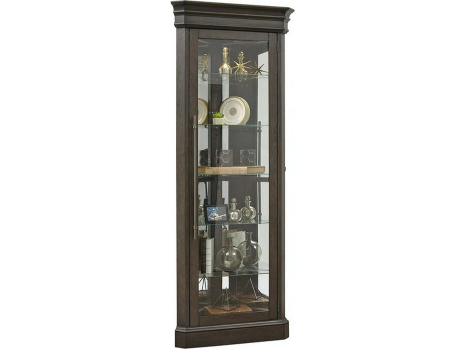 Pulaski Corner Curio in Oak Brown image