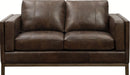 Pulaski Drake Leather Loveseat in Brown image