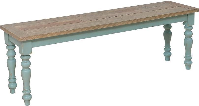 Pulaski Farmhouse Dining Bench in Distressed Blue image