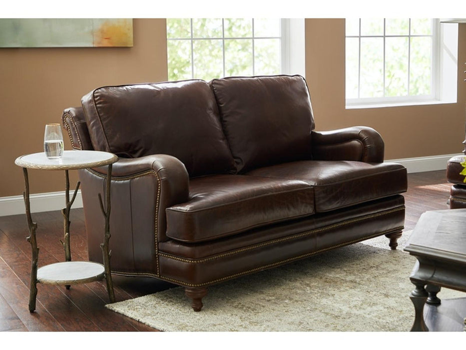 Pulaski Furniture Oliver Stationary Loveseat in Dark Wood