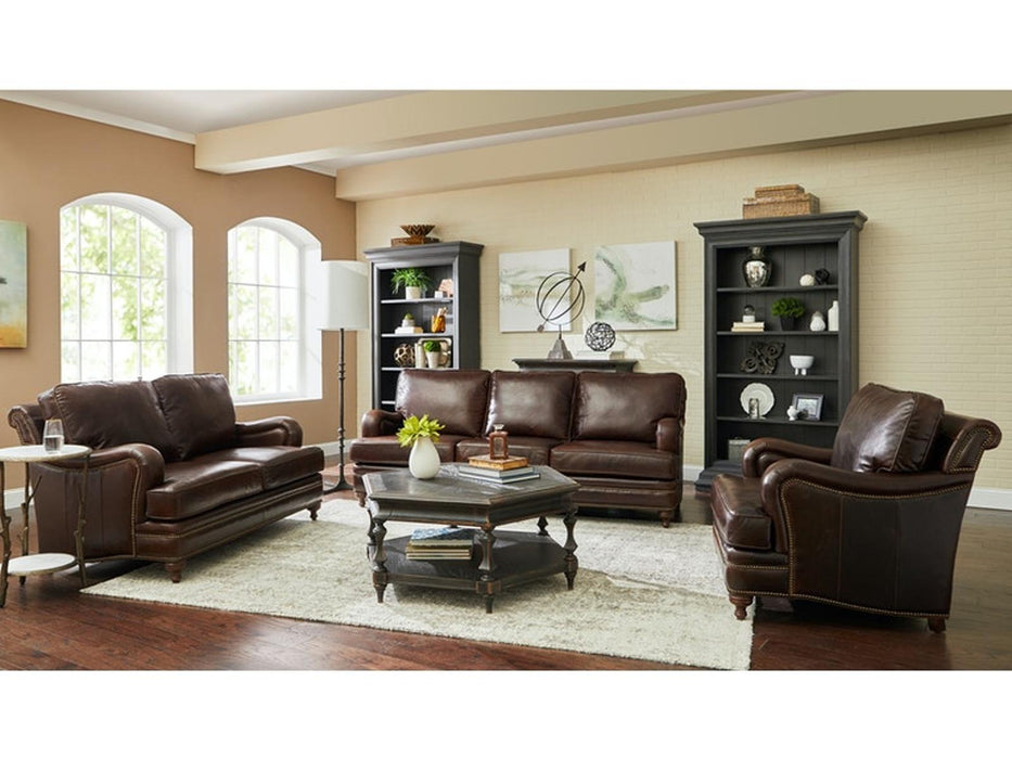 Pulaski Furniture Oliver Stationary Loveseat in Dark Wood