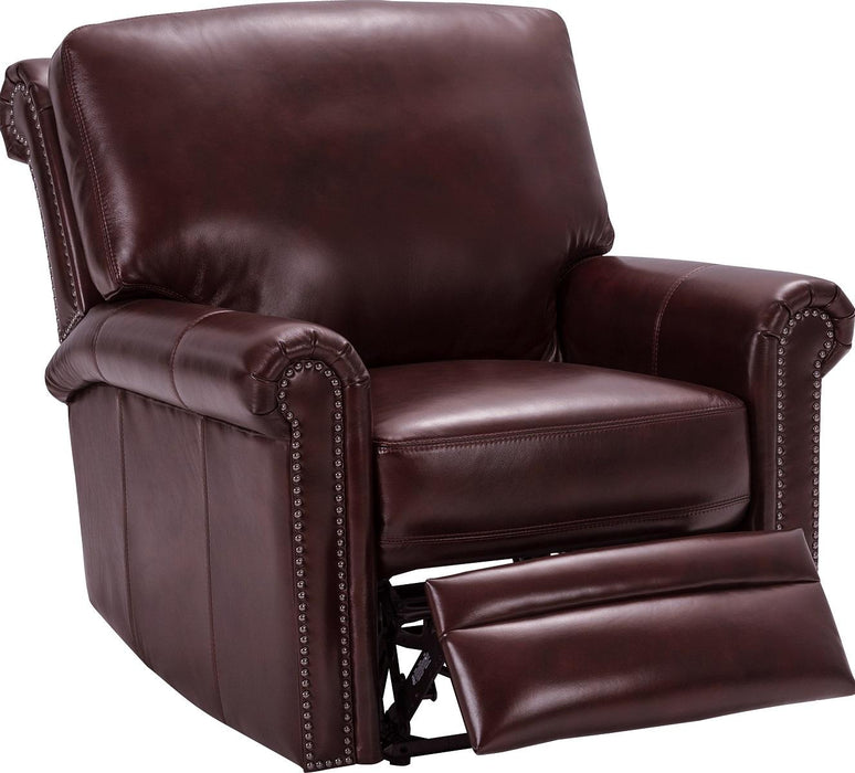 Pulaski Grant Leather Power Recliner in Oxblood