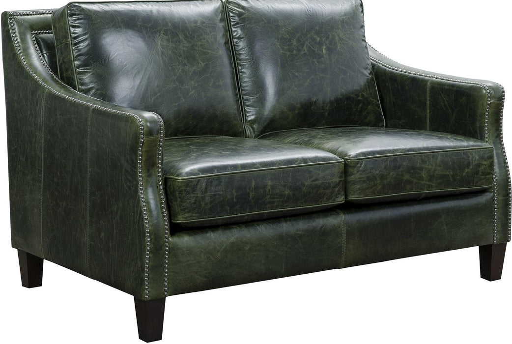 Pulaski Miles Leather Loveseat in Verdant Green