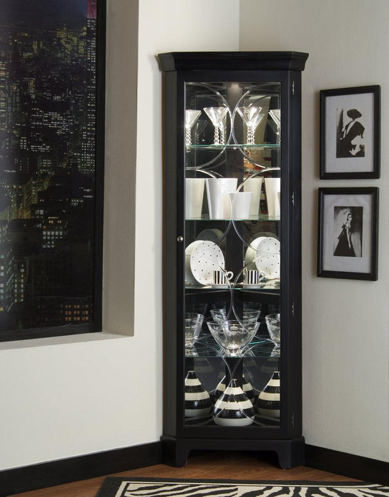 Pulaski Oxford Black Corner Curio