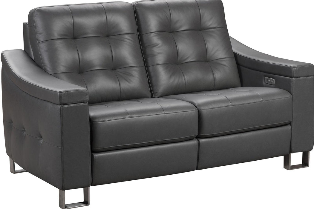 Pulaski Parker Leather Reclining Loveseat in Supple Gray image