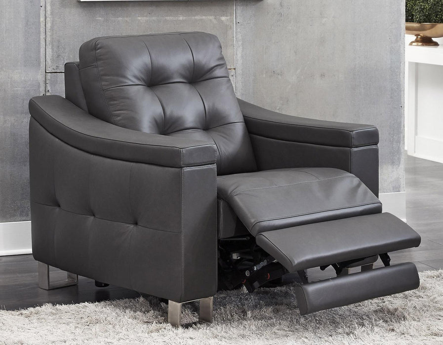 Pulaski Parker Leather Recliner in Supple Gray