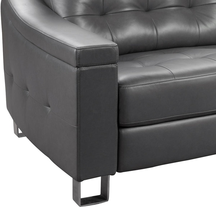 Pulaski Parker Leather Reclining Loveseat in Supple Gray