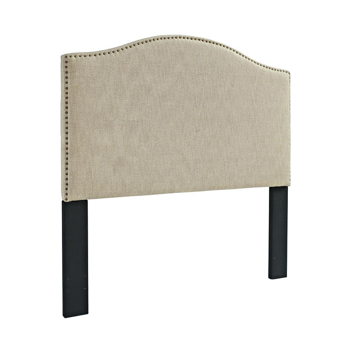 Pulaski King Upholstered Panel Headbaord Linen in White image