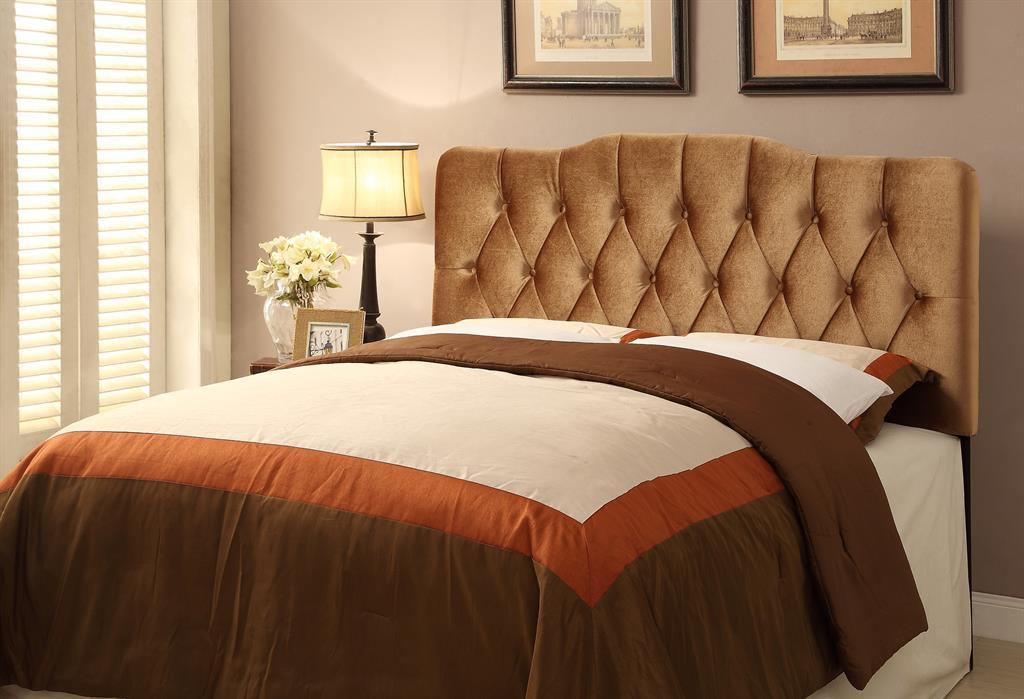 Pulaski Queen Upholstered Soft Shape Headboard in Velvet Bronze