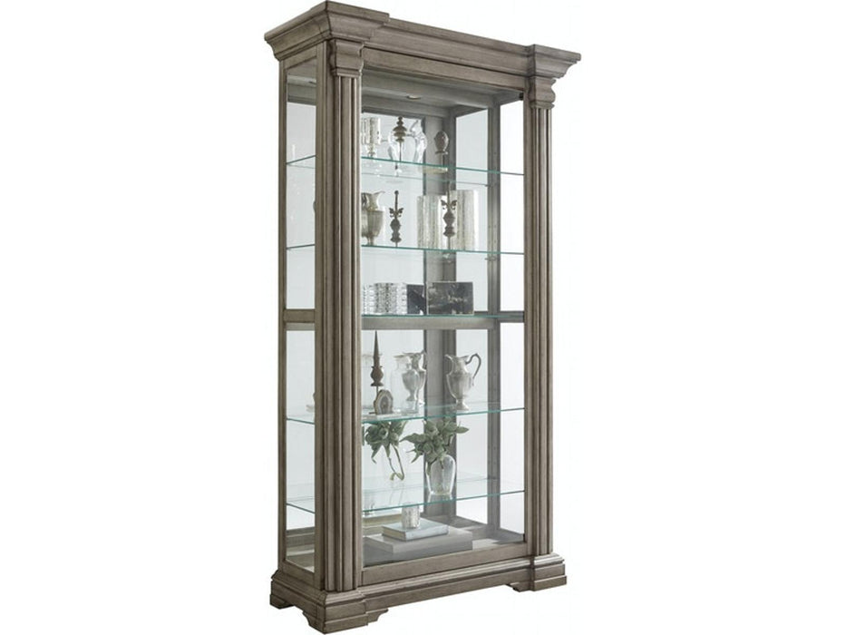 Pulaski Sliding Door Curio in Gray Wash image