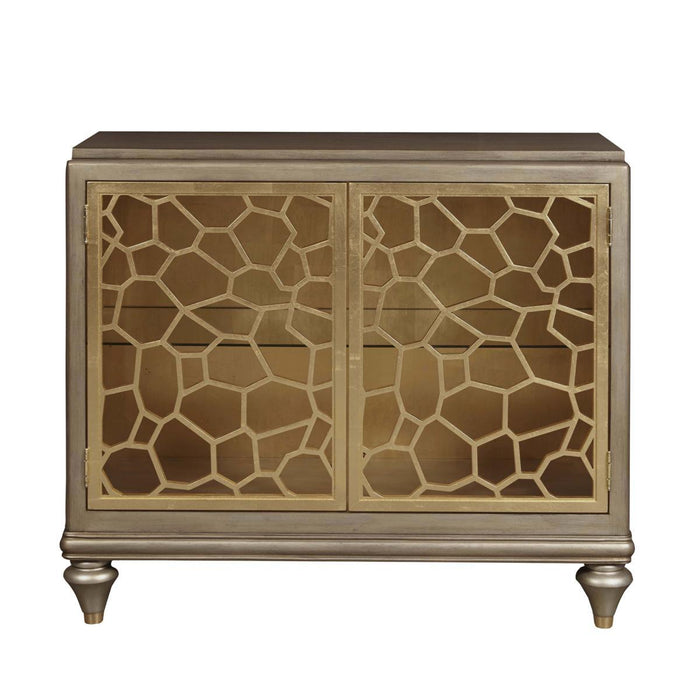 Pulaski Two Door Accent Chest with Pierced Gold Leaf Doors image