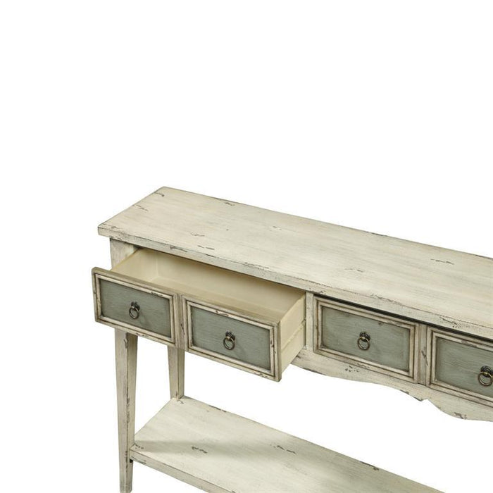 Pulaski Two Tone Distressed Console Table