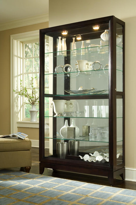 Pulaski Chocolate Cherry Two Way Sliding Door Curio