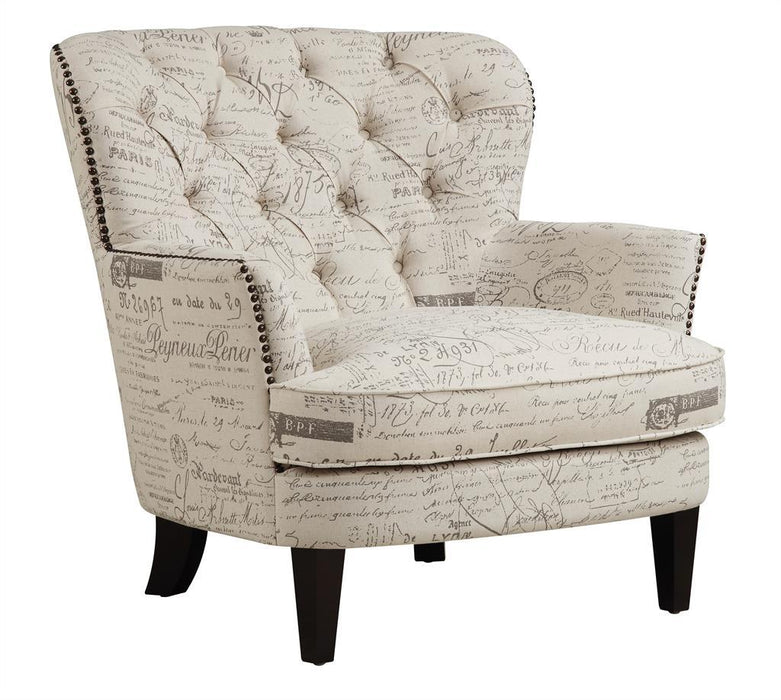 Pulaski Upholstered Arm Chair - Paris Script image