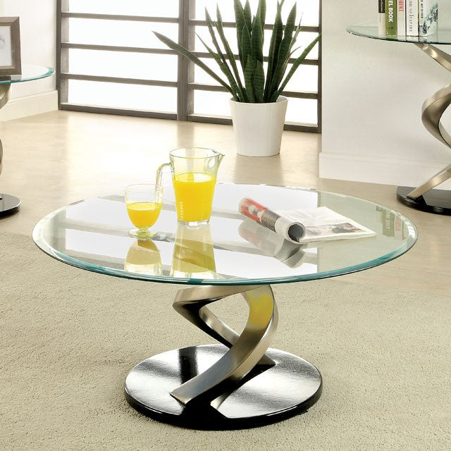 NOVA Satin Plated/Black Coffee Table image