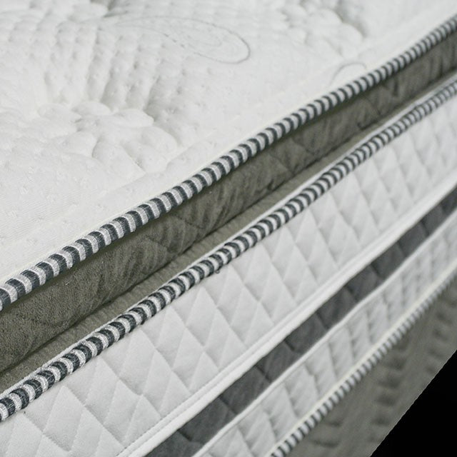 SIDDALEE White/Gray 16" Euro Pillow Top Mattress, Full