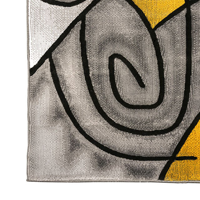 Sivas Charcoal Yellow 5' X 8' Area Rug